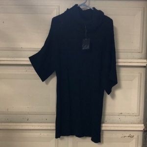 Long cowl neck sweater 3/4 sleeves black